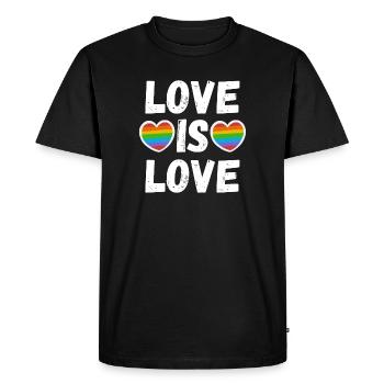 Love is love - Men's Premium Organic T-Shirt - black - Front - Nico (187cm)