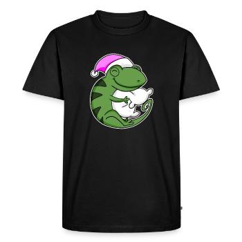 Chameleon fatigué Sleep In - T-shirt Premium bio Homme - noir - Devant - Nico (187cm)