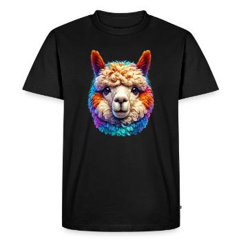 Alpaca - Men's Premium Organic T-Shirt - black - Front - Nico (187cm)
