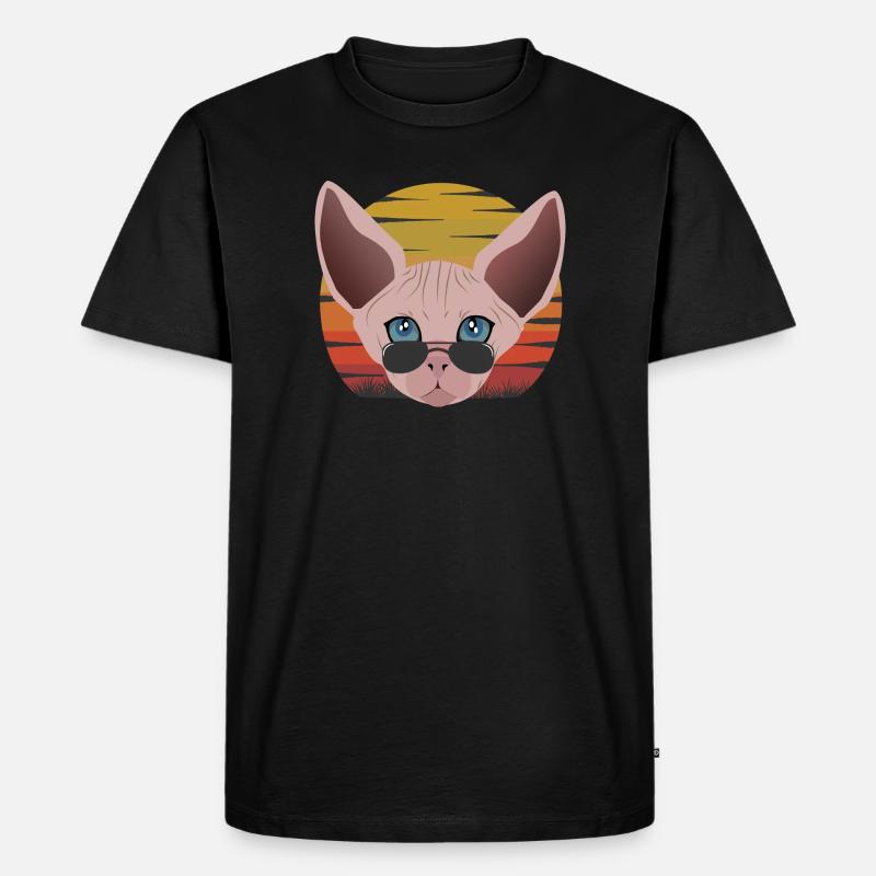 Sphinx Katze Sonnenuntergang - Männer Premium Bio T-Shirt - Schwarz