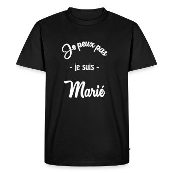 JE PEUX PAS. MARIE. FUTUR MARIE. EVJF. TEAM. TEAM - T-shirt Premium bio Homme - noir - Devant - Nico (187cm)