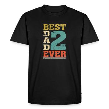 Best Dad Ever Dad 2 Kids Double Dad shirt - Men's Premium Organic T-Shirt - black - Front - Nico (187cm)