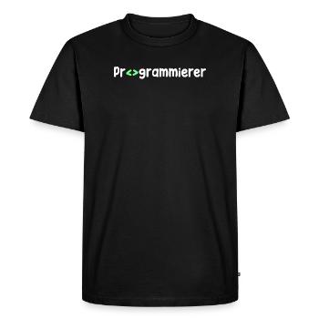 Programmeur, Geek, Script, Code, Nerd - T-shirt Premium bio Homme - noir - Devant - Nico (187cm)