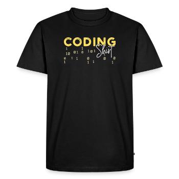 Coden Statement Developer Programmer Scripting - Men's Premium Organic T-Shirt - black - Front - Nico (187cm)
