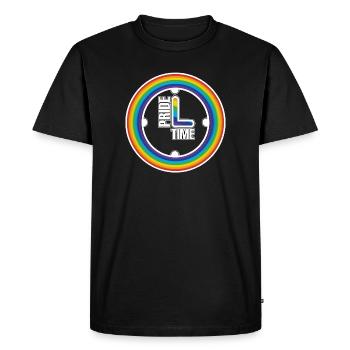 Rainbow Pride Ring Clock - Men's Premium Organic T-Shirt - black - Front - Nico (187cm)
