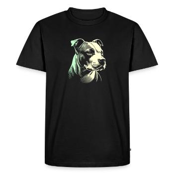 Staffordshire bull terrier géométrique, staffy - T-shirt Premium bio Homme - noir - Devant - Nico (187cm)