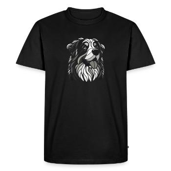 Bernese Mountain Dog Head Black and White - Men's Premium Organic T-Shirt - black - Front - Nico (187cm)