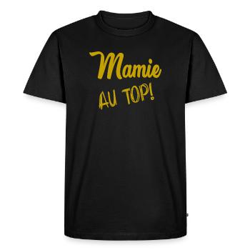 MAMIE - T-shirt Premium bio Homme - noir - Devant - Nico (187cm)