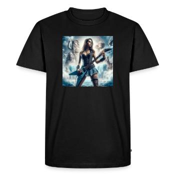 Guitariste avec Poséidon - T-shirt Premium bio Homme - noir - Devant - Nico (187cm)