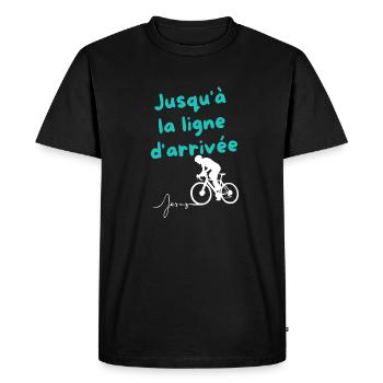 Persévérance Jusqu'à la Ligne d'Arrivée - T-shirt Premium bio Homme - noir - Devant - Nico (187cm)