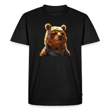 Brown Bear, Grizzly Bear, Bear Brothers, Dad, Wild Bears - Men's Premium Organic T-Shirt - black - Front - Nico (187cm)