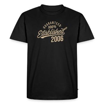 100% Established in 2006 - Men's Premium Organic T-Shirt - black - Front - Nico (187cm)