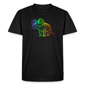 dinosaure triceratops arc-en-ciel - T-shirt Premium bio Homme - noir - Devant - Nico (187cm)