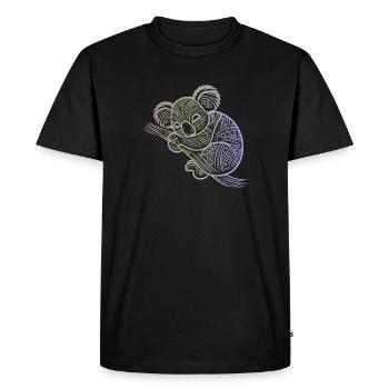 koala en motifs aborigènes , tribal - T-shirt Premium bio Homme - noir - Devant - Nico (187cm)
