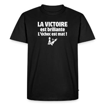 échec et mat, stratégie, échiquier - T-shirt Premium bio Homme - noir - Devant - Nico (187cm)