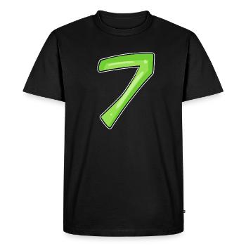7 - sept verts - T-shirt Premium bio Homme - noir - Devant - Nico (187cm)