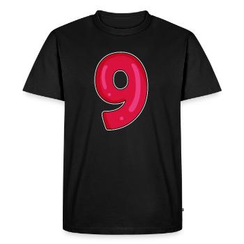 Numéro 9 - Neuf - 9 Motif - T-shirt Premium bio Homme - noir - Devant - Nico (187cm)