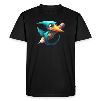 Crayon Ptérodactyle Kawaii Ptérosaure Dino - T-shirt Premium bio Homme - noir - Devant - Nico (187cm)