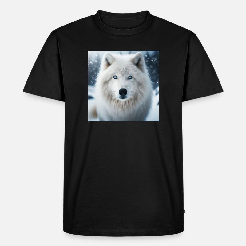 Arktischer Wolf - Männer Premium Bio T-Shirt - Schwarz