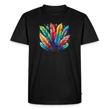 Feather Feather Pen Pens - Men's Premium Organic T-Shirt - black - Front - Nico (187cm)