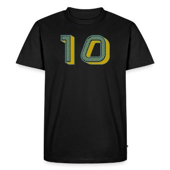 10. 10 ANS. 10e ANNIVERSAIRE. ANNIVERSAIRE 10 ANS. - T-shirt Premium bio Homme - noir - Devant - Nico (187cm)