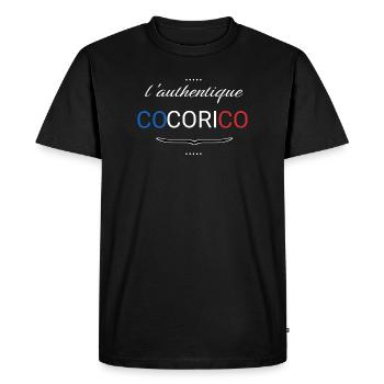 Cocorico – Minimalist French Design - Men's Premium Organic T-Shirt - black - Front - Nico (187cm)