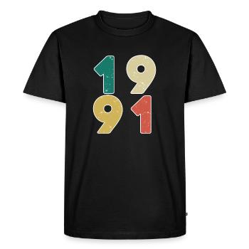 1991 - Né en 1991 - Construit en 1991 - T-shirt Premium bio Homme - noir - Devant - Nico (187cm)