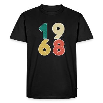 1968 - Né en 1968 - Construit en 1968 - T-shirt Premium bio Homme - noir - Devant - Nico (187cm)