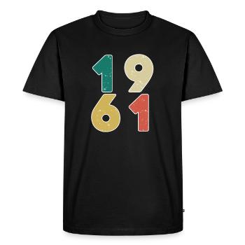 1961 - Né en 1961 - Construit en 1961 - T-shirt Premium bio Homme - noir - Devant - Nico (187cm)