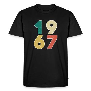 1967 - Né en 1967 - Construit en 1967 - T-shirt Premium bio Homme - noir - Devant - Nico (187cm)