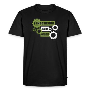 Inschenör ba da Oabeit, ingénieur au travail - T-shirt Premium bio Homme - noir - Devant - Nico (187cm)