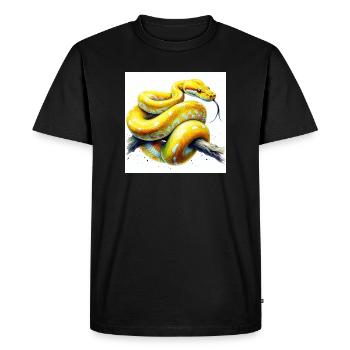 Yellow python - Men's Premium Organic T-Shirt - black - Front - Nico (187cm)