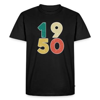 1950 - Born 1950 - Built in 1950 - Men's Premium Organic T-Shirt - black - Front - Nico (187cm)