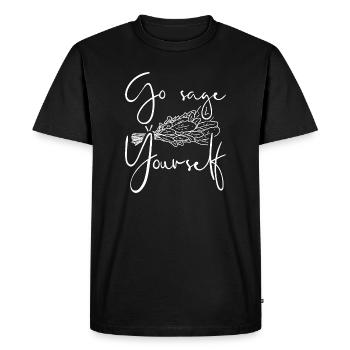 Go Sage Yourself III - Men's Premium Organic T-Shirt - black - Front - Nico (187cm)