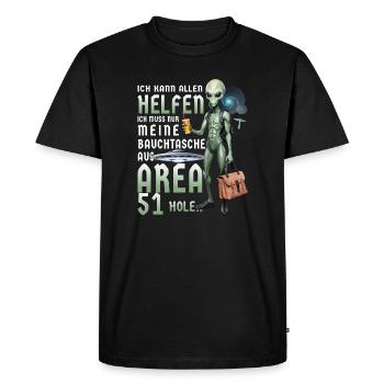 Drôle d’extraterrestre - T-shirt Premium bio Homme - noir - Devant - Nico (187cm)