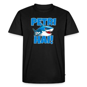 Petri Hai, Petri Heil Pêcheur Glück - T-shirt Premium bio Homme - noir - Devant - Nico (187cm)