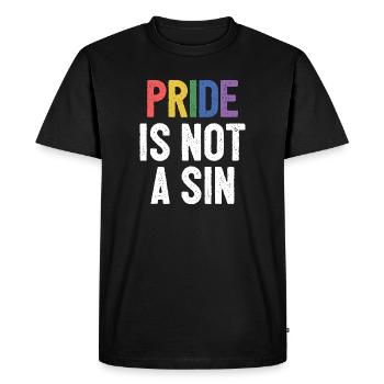 Mois de la fierté LGBTQ - La fierté n’est pas un péché - T-shirt Premium bio Homme - noir - Devant - Nico (187cm)