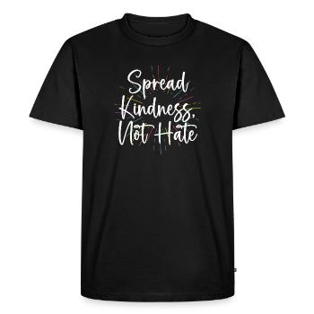 LGBT Pride Month - Spread Kindness Not Hate - Men's Premium Organic T-Shirt - black - Front - Nico (187cm)