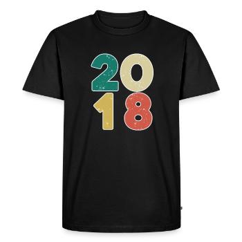 2018 - Année 2018 - Année 2018 - T-shirt Premium bio Homme - noir - Devant - Nico (187cm)