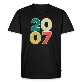 2007 - Année 2007 - Année 2007 - T-shirt Premium bio Homme - noir - Devant - Nico (187cm)