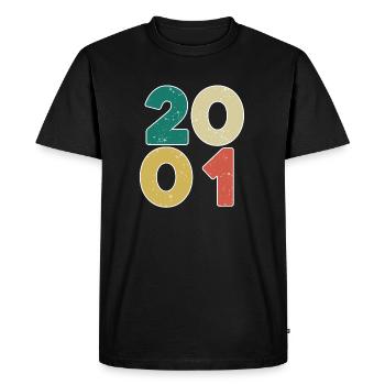 2001 - Année 2001 - Année 2001 - T-shirt Premium bio Homme - noir - Devant - Nico (187cm)