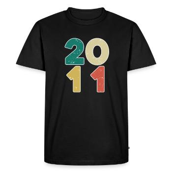 2011 - Année 2011 - Année 2011 - T-shirt Premium bio Homme - noir - Devant - Nico (187cm)