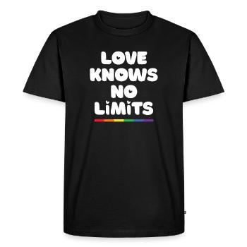 LGBT Pride Month - Love Knows No Limits - Men's Premium Organic T-Shirt - black - Front - Nico (187cm)