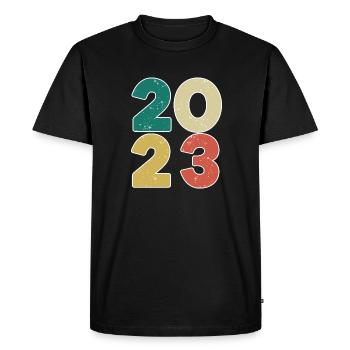 2023 - Année 2023 - Année de construction 2023 - T-shirt Premium bio Homme - noir - Devant - Nico (187cm)