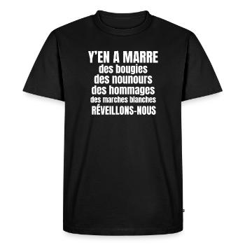 France, tribute, white march - Men's Premium Organic T-Shirt - black - Front - Nico (187cm)