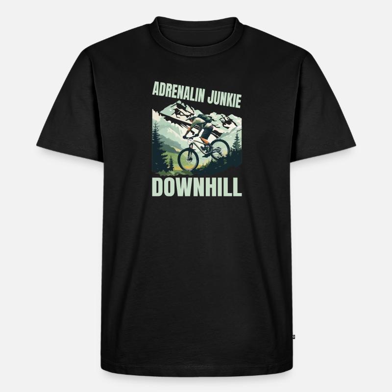 Adrenalin Junkie - MTB Downhill - Männer Premium Bio T-Shirt - Schwarz