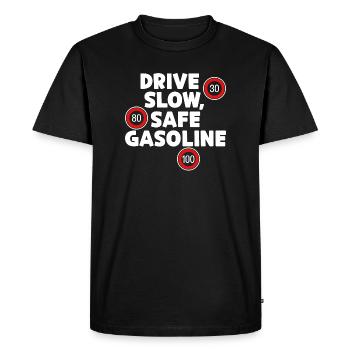 Gasoline Fuel Pump Energy Storage Refueling Statement - Men's Premium Organic T-Shirt - black - Front - Nico (187cm)