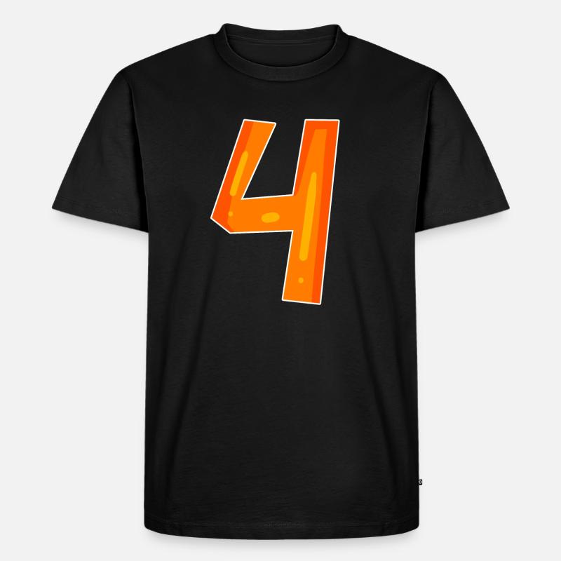 4 orange - Männer Premium Bio T-Shirt - Schwarz
