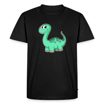 Motif Dino Dinosaure Vert - T-shirt Premium bio Homme - noir - Devant - Nico (187cm)