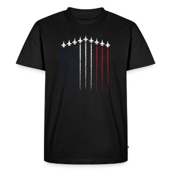 Jet Parade Tricolore - T-shirt Premium bio Homme - noir - Devant - Nico (187cm)